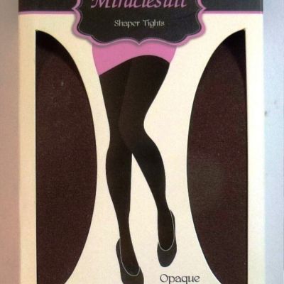 Miraclesuit Super Tummy Flat Opaq Shaper Tights Footed Brown Size Medium (LL127)